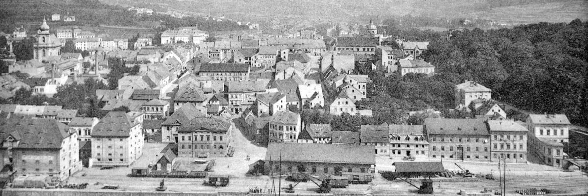 centrum Děčína (zřejmě konec 19. století)