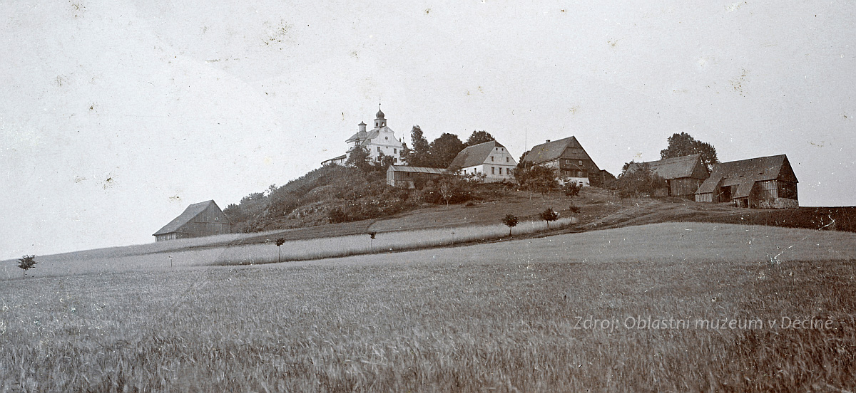 Boží vrch (Gottesberg) u Verneřic, poutní kostel Nejsvětější Trojice