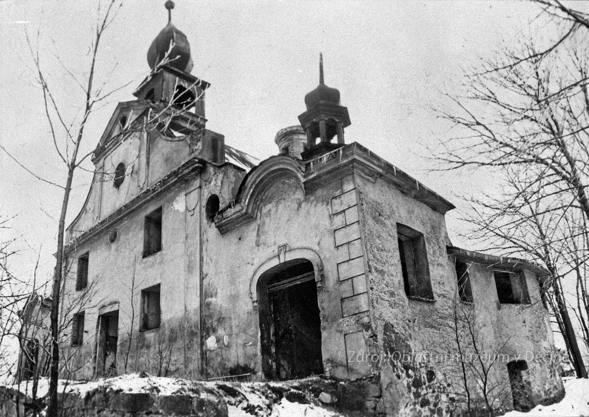 Boží vrch (Gottesberg) u Verneřic, poutní kostel Nejsvětější Trojice